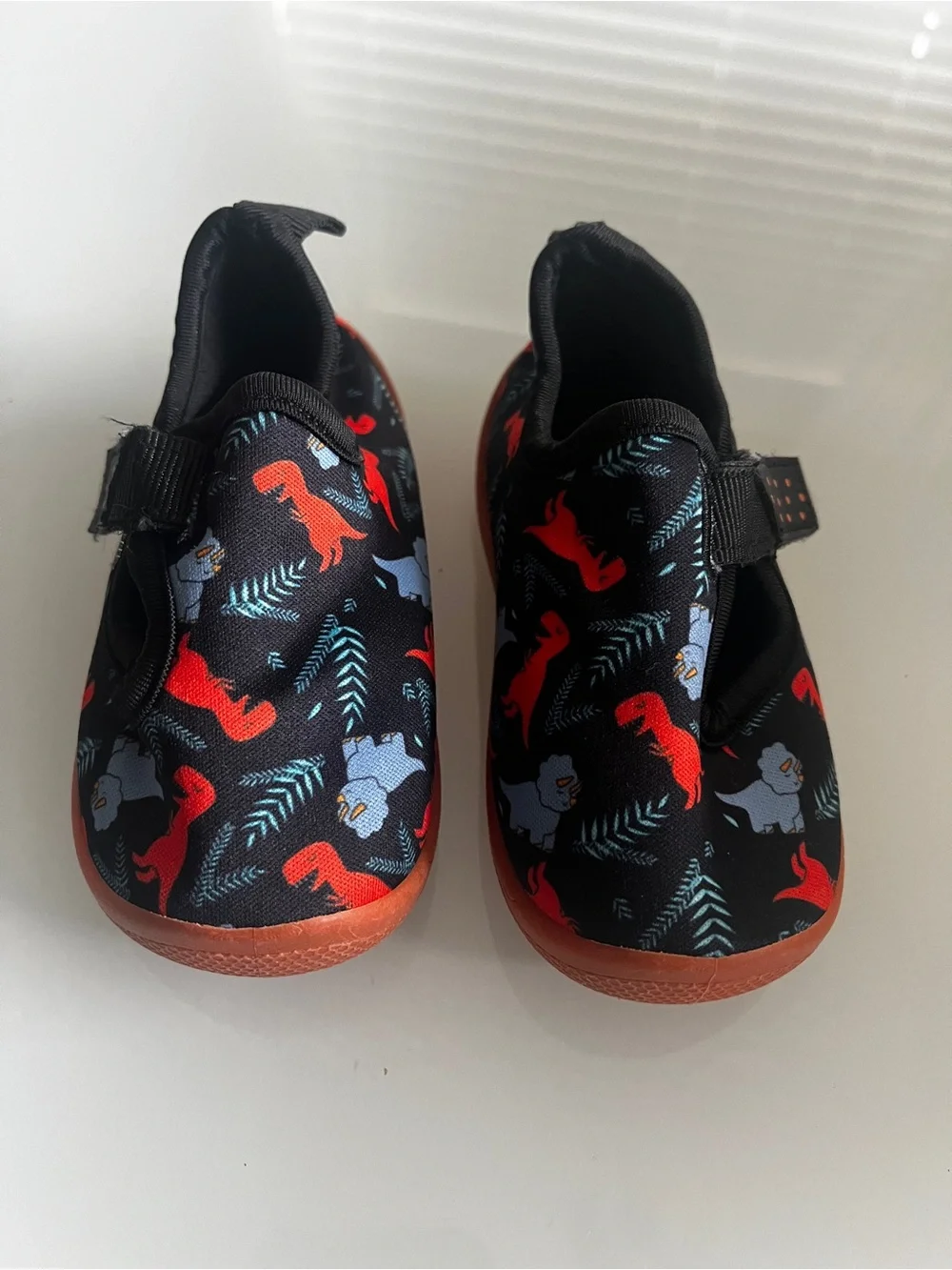 Navy Dinosaur Print water Shoes with Velcro strap